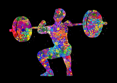 Weightlifter watercolor