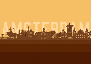 amsterdam skyline retro2