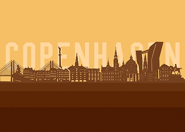 copenhagen skyline retro2