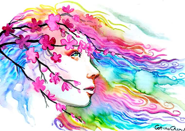 Colorful spring portrait