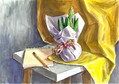 Still life with hyacinths