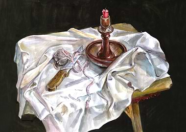 Still life with a knife