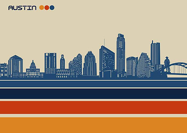 austin skyline retro 3