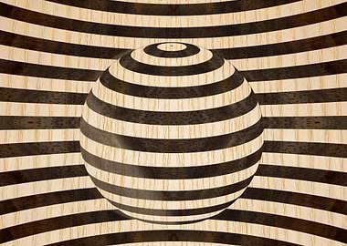 Op art in marquetry style