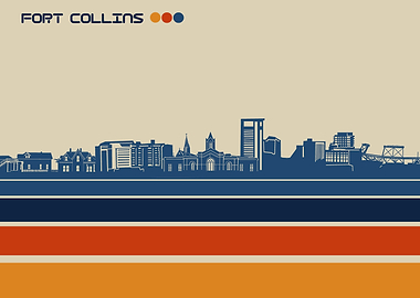 fort collins skyline retro