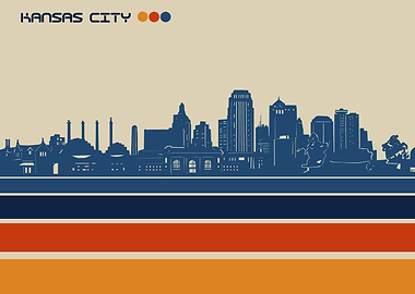 kansas city skyline retro