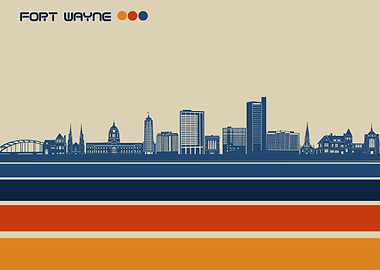 fort wayne skyline retro 3