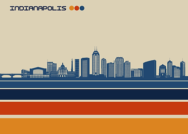 indianapolis skyline retro