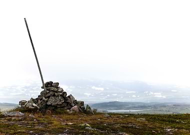 Misty mountain landscape