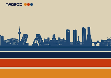 madrid skyline retro 3
