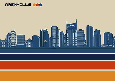 nashville skyline retro 3