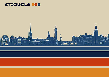 stockholm skyline retro 3