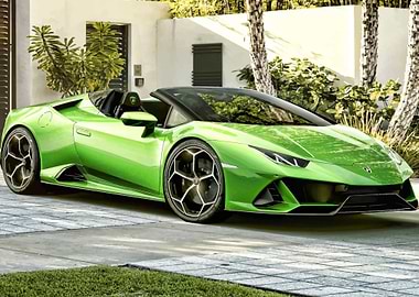Green huracan EVO spyder