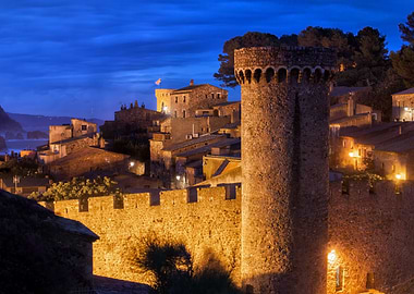 Medieval Town At Night