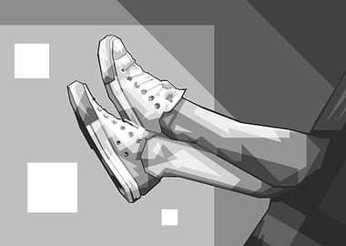 cool shoes grayscale