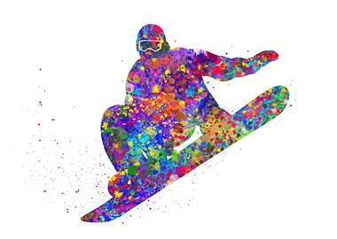 Snowboard watercolor