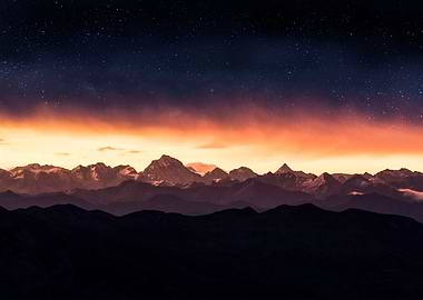 Night mountain chain