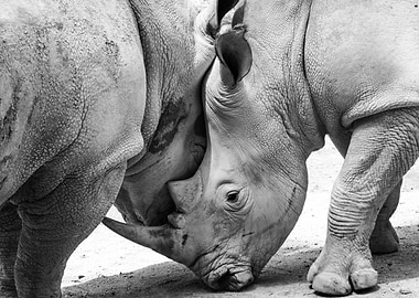 Rhino friends bw