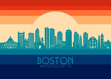 boston skyline retro 4
