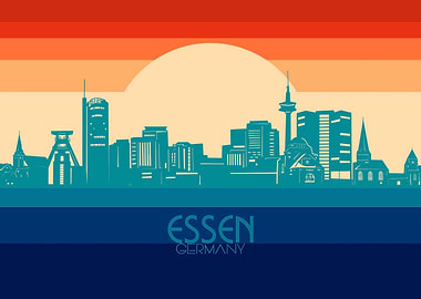 essen skyline retro 4