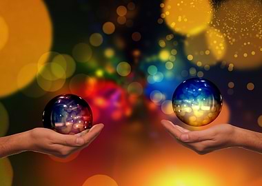 Hands with a crystal ball