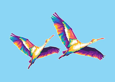 flying bird Popart