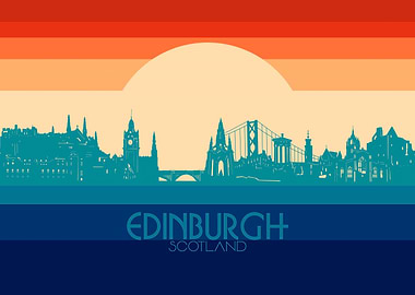 edinburgh skyline retro 4