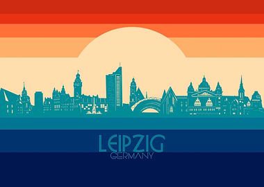 leipzig skyline retro 4