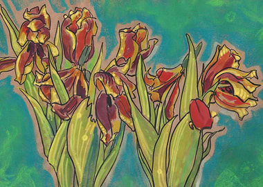 Tulips Sketch Floral Art