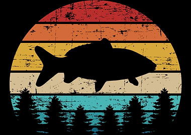 Fishing Carp vintage retro