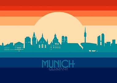 munich skyline retro 4