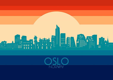 oslo skyline retro 4