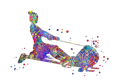 Rowing woman
