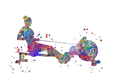 Rowing woman