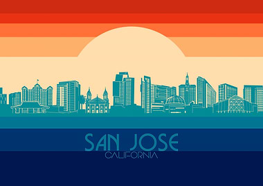 san jose skyline retro 4