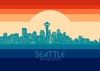 seattle skyline retro 4