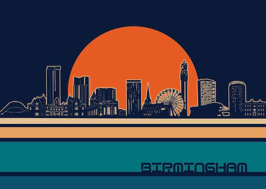 birmingham skyline retro 5