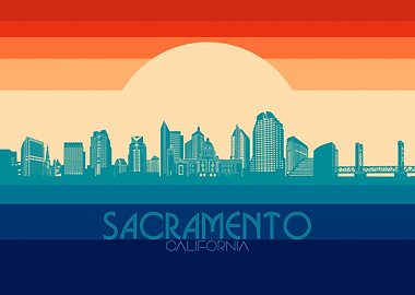 sacramento skyline retro 4