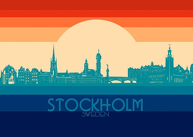 stockholm skyline retro 4