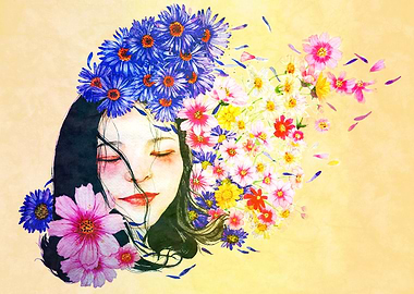 Watercolor floral drawing