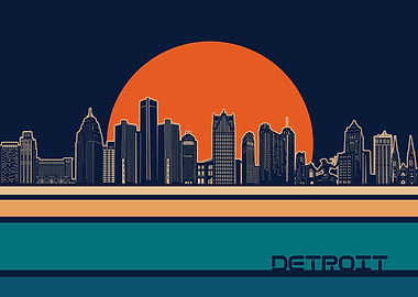 detroit skyline retro 5