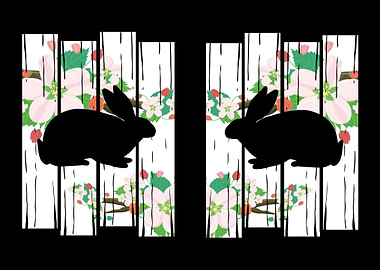 Bunny Flowers Animal Lover