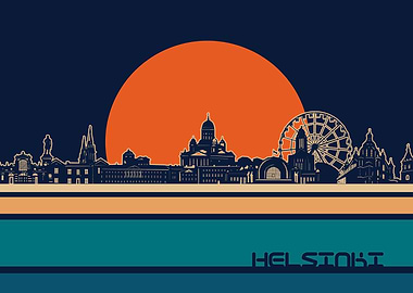 helsinki skyline retro 5