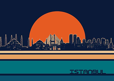 istanbul skyline retro 5