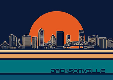 jacksonville skyline retro