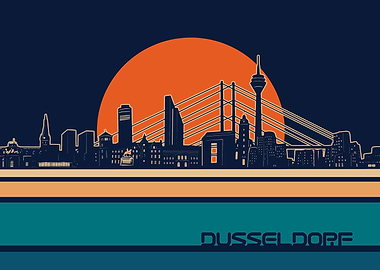 dusseldorf skyline retro 5