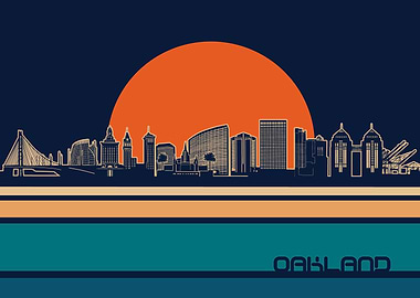 oakland skyline retro 5