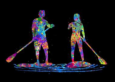 Paddleboard watercolor