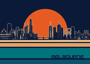 melbourne skyline retro 5
