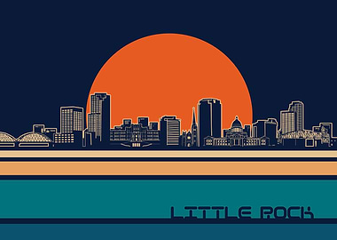 littel rock skyline retro